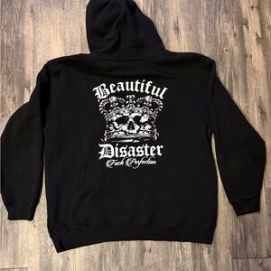 Beautiful Disater Black Hoodie with Crown Graphic
